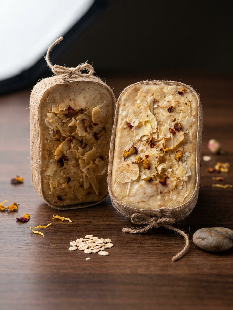 Turmeric Balade handmade soap — styling example